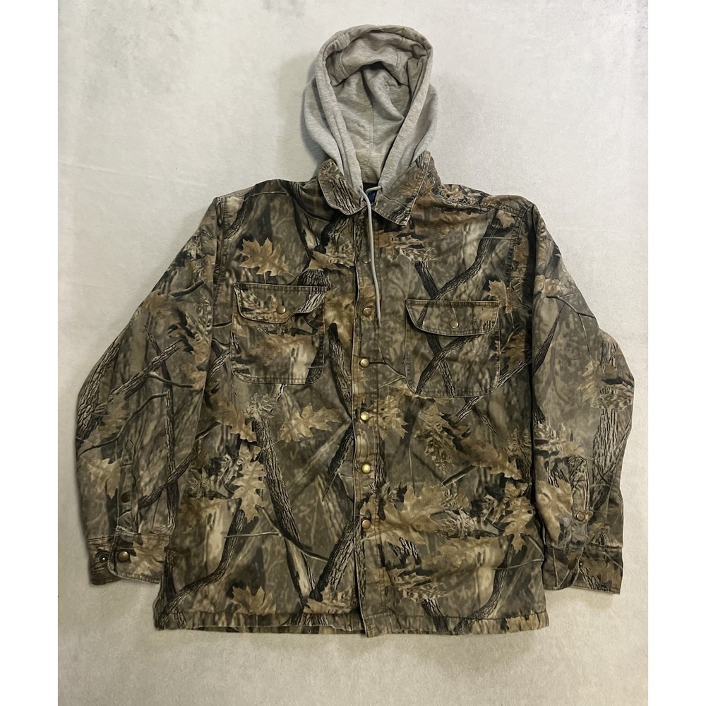 Vintage Puritan Real Tree Camo Utility Jacket Men's L (42-44) Fleece Lined Y2K